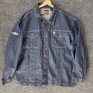 Vintage Enyce Jacket Mens 2XL Denim Utility Y2K Hip Hop Rap Jean Workwear Grunge
